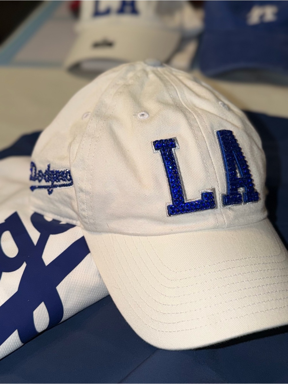 LA Dodgers Baseball Cap with Embellished Logo